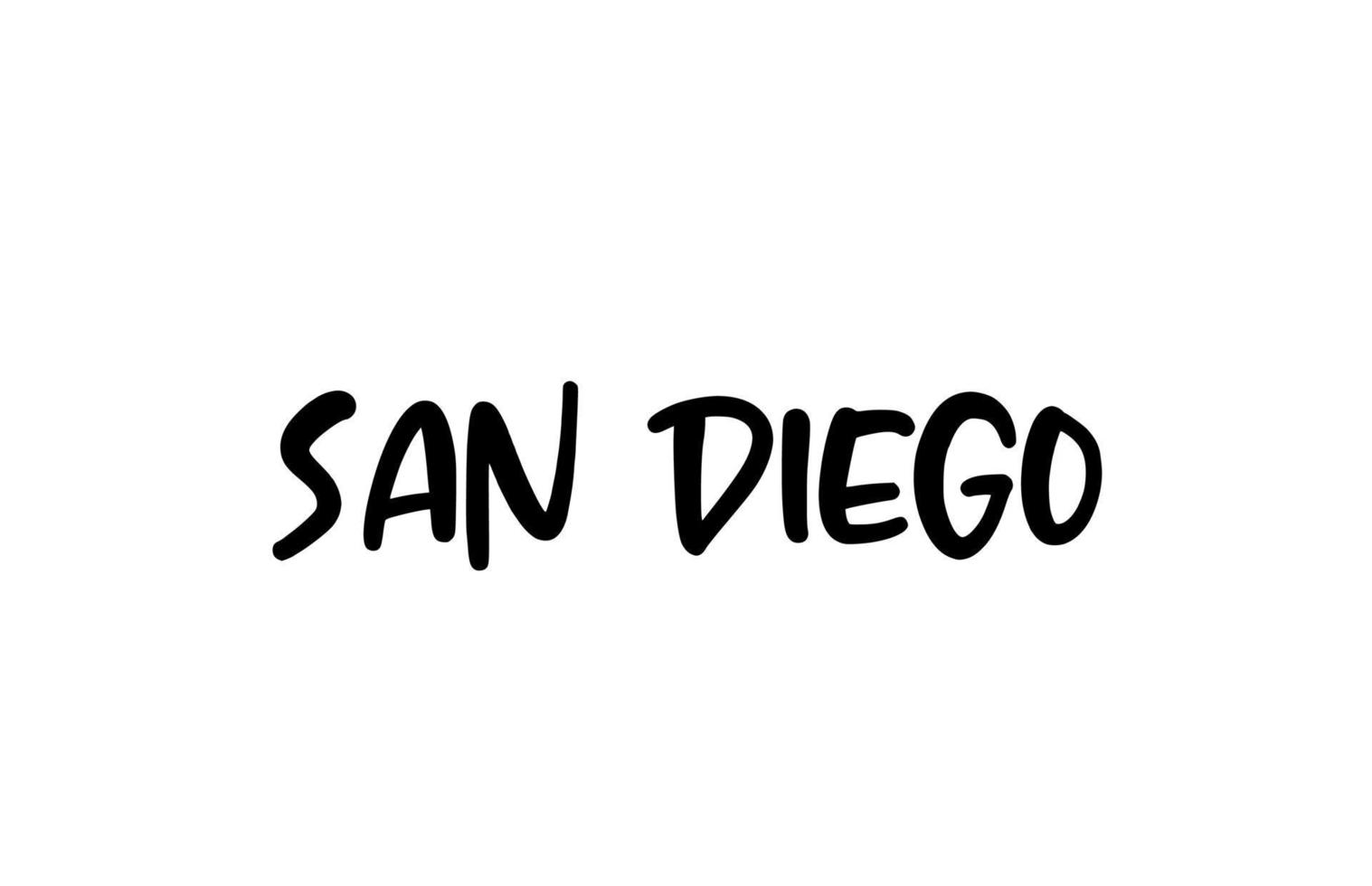 San Diego City handgeschriebene Typografie Worttext Hand Schriftzug. moderner kalligraphietext. schwarze Farbe vektor