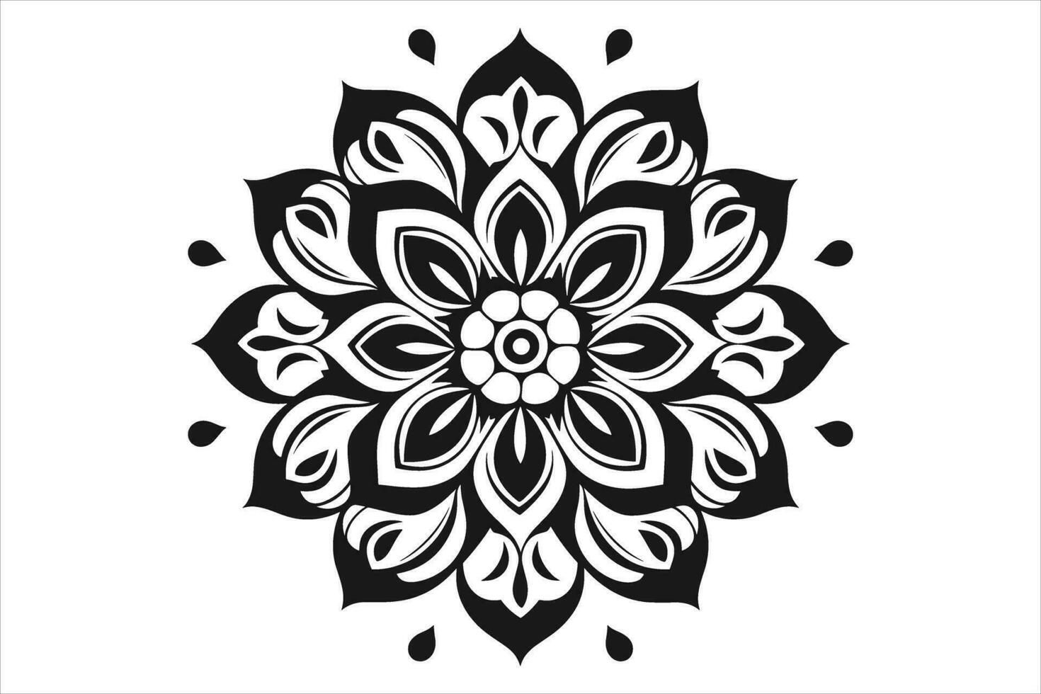 Mandala Design Muster Vektor, einfach Mandala Design, Mandala Design mehndi, vektor