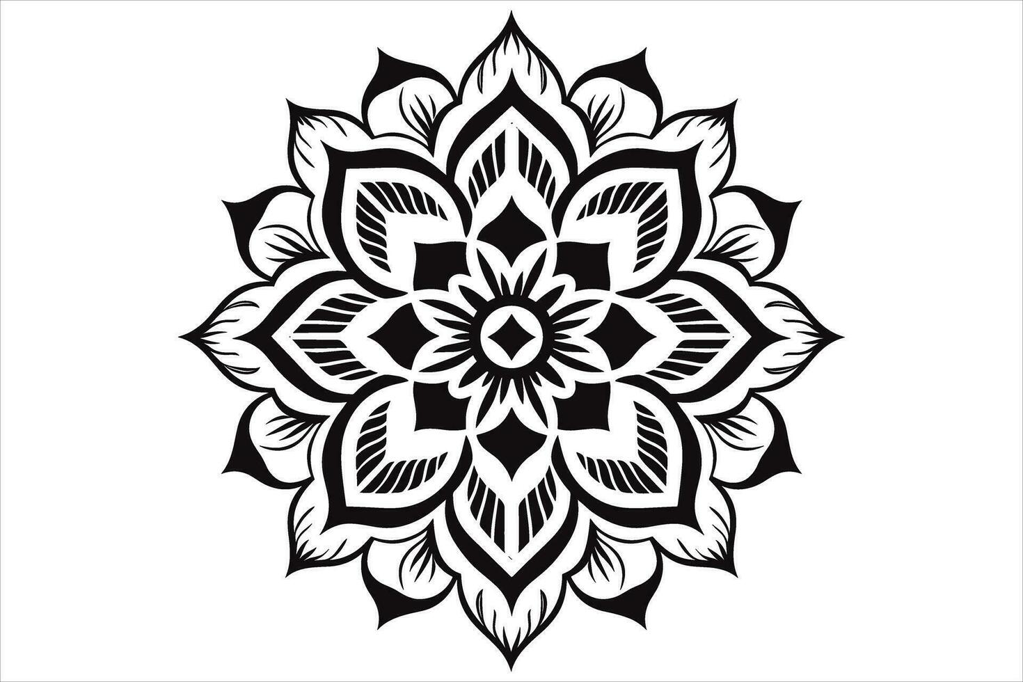 Mandala Design Muster Vektor, einfach Mandala Design, Mandala Design mehndi, vektor