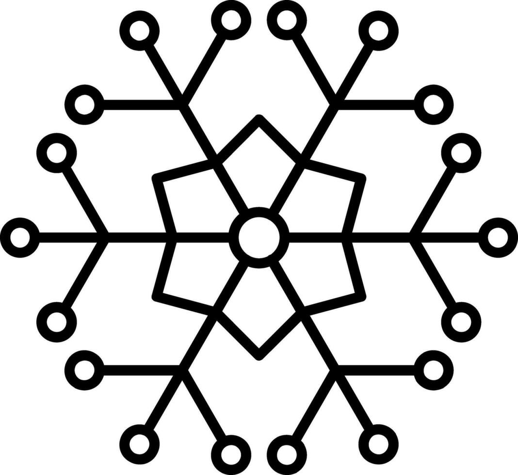 Symbol für Schneeflockenlinie vektor