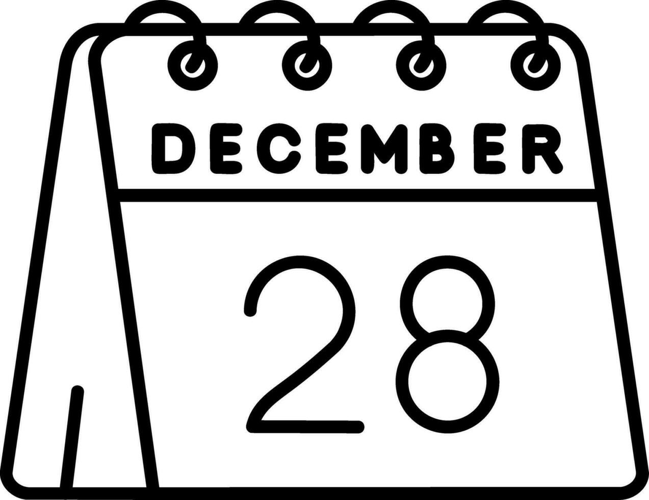 28: e av december linje ikon vektor