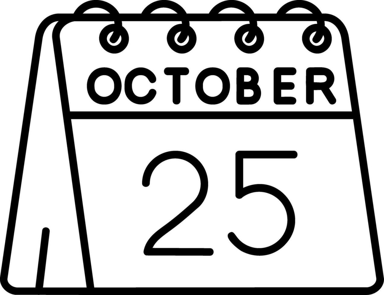 25:e av oktober linje ikon vektor