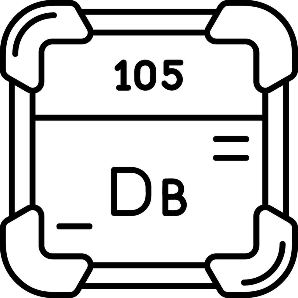 dubnium linje ikon vektor