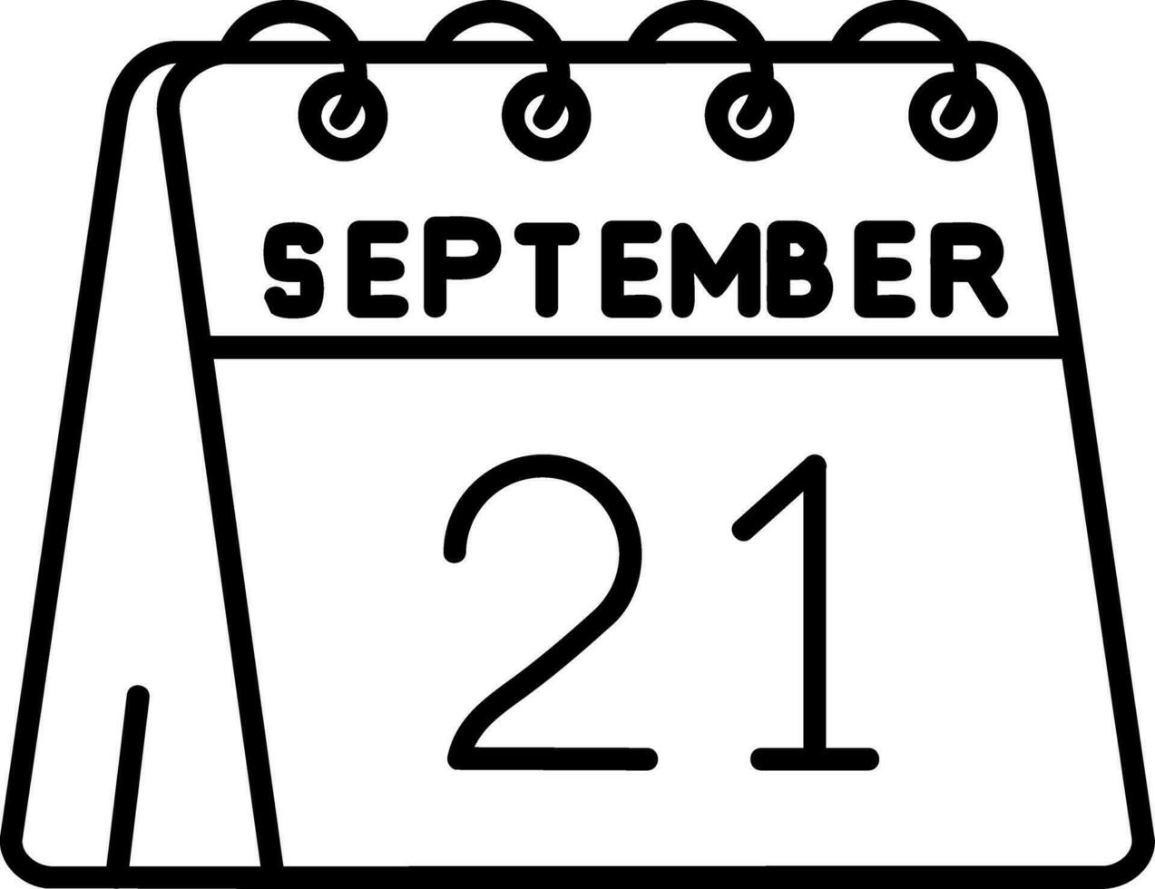 21:e av september linje ikon vektor