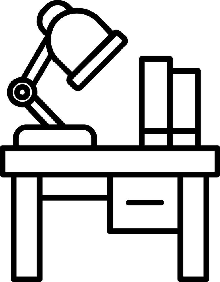 Symbol für die Tischlampenlinie vektor