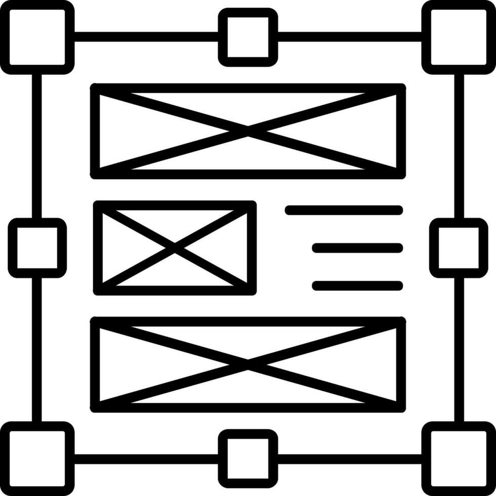 layout linje ikon vektor