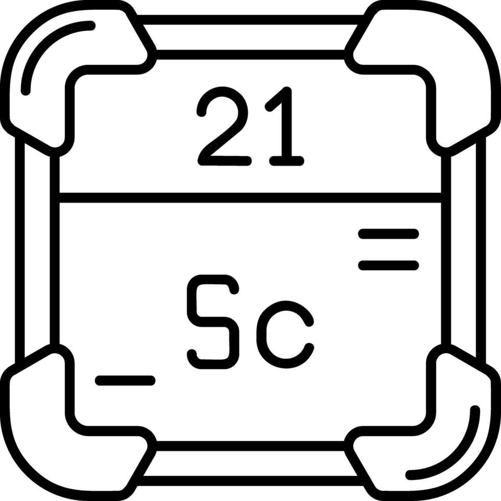Scandium Linie Symbol vektor