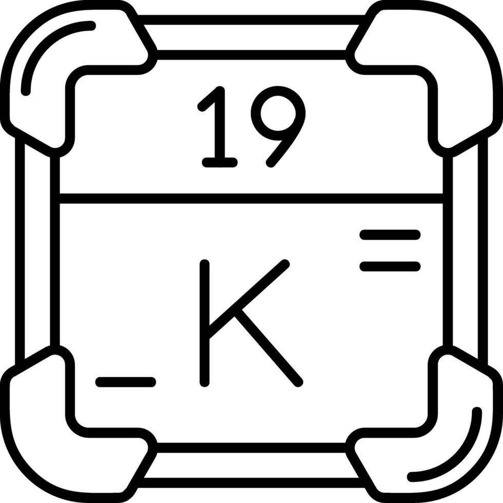 Kalium Linie Symbol vektor