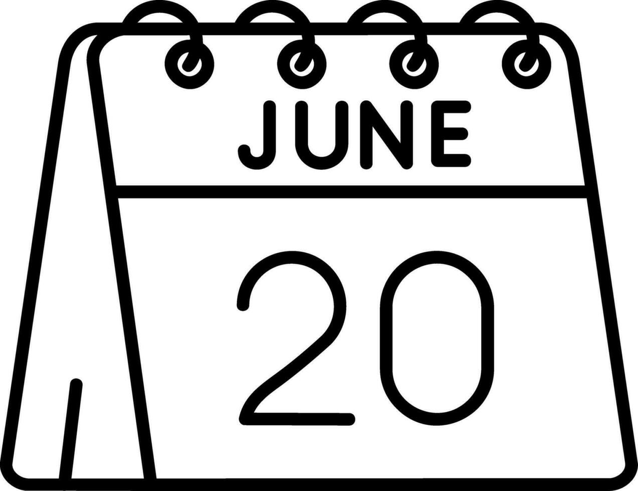 20:e av juni linje ikon vektor