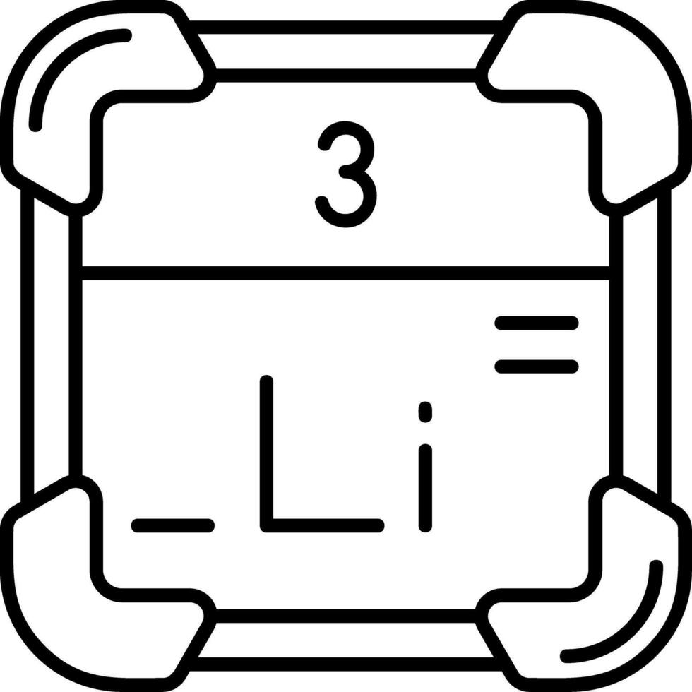 litium linje ikon vektor