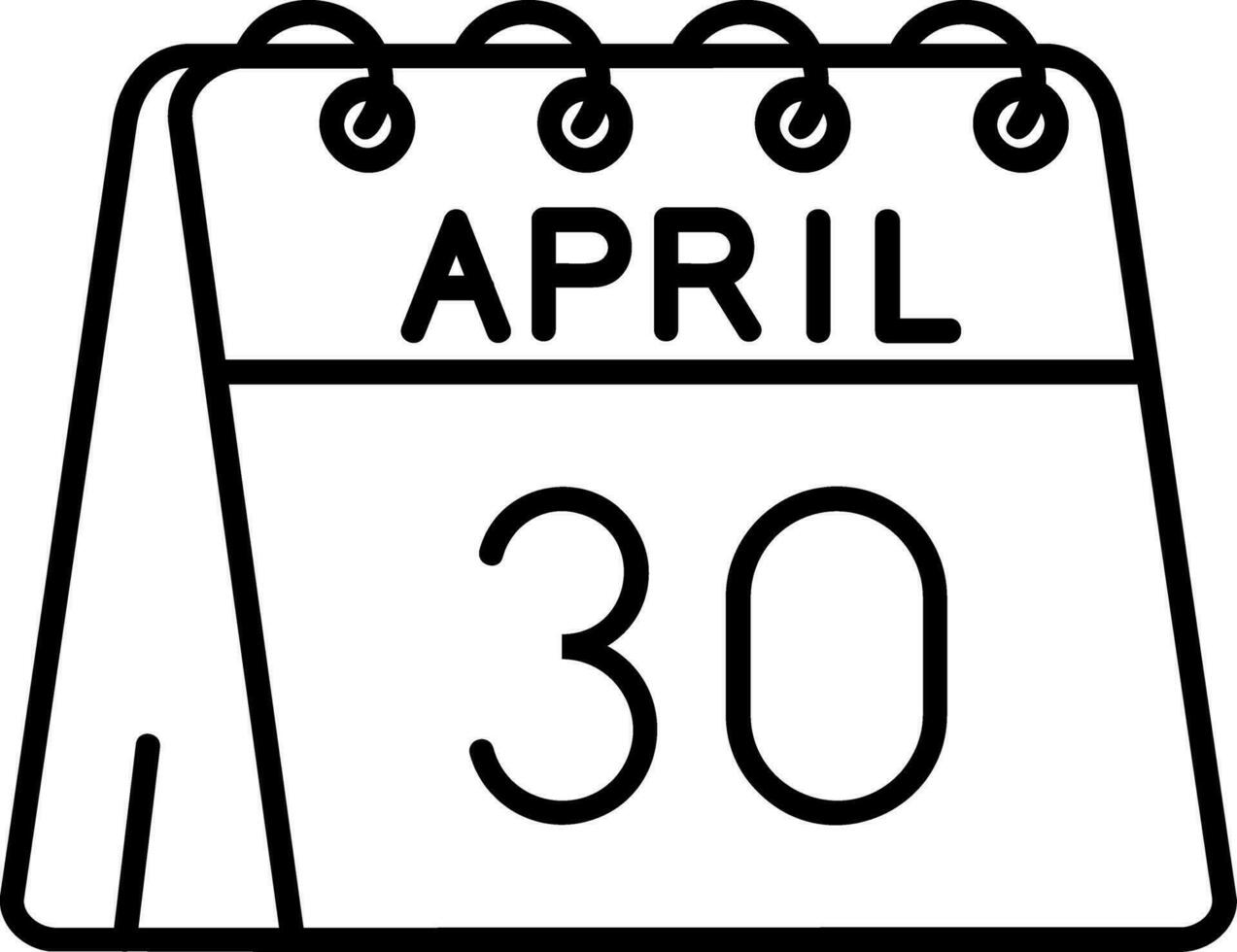 30 von April Linie Symbol vektor