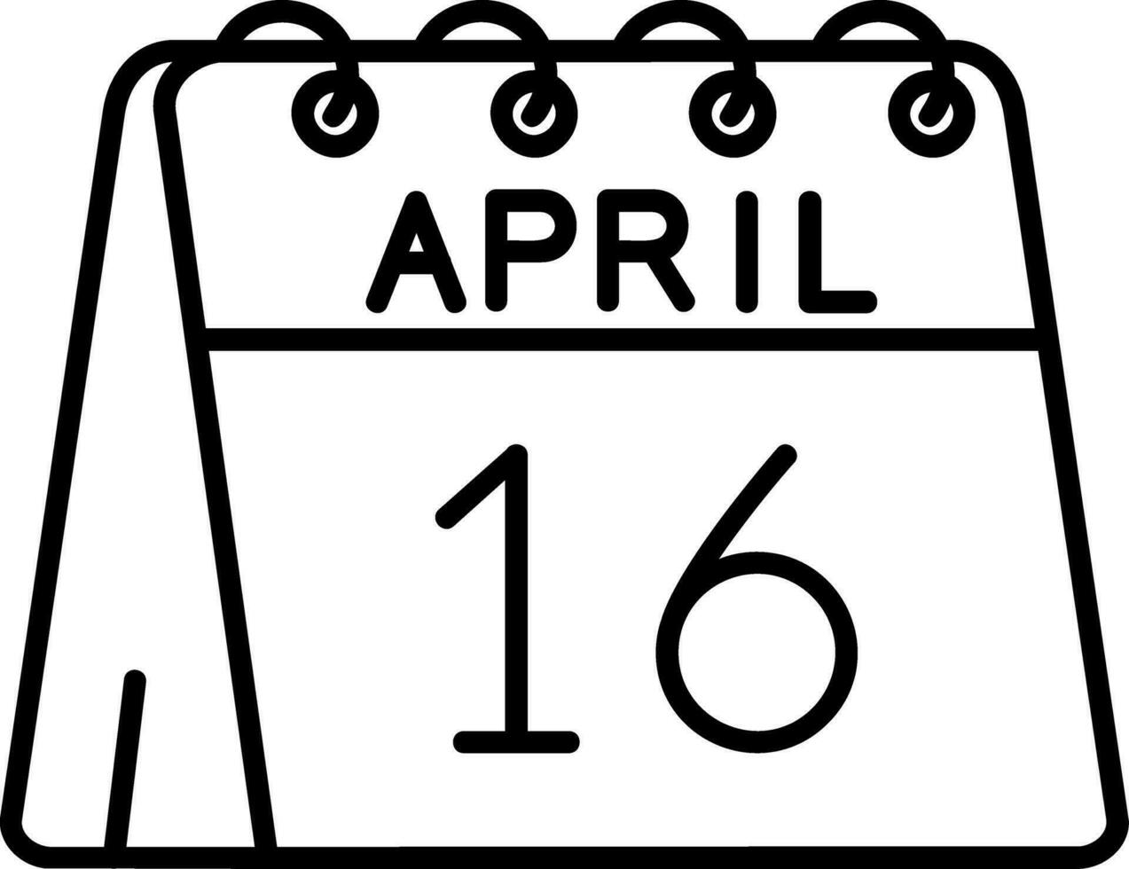 16: e av april linje ikon vektor