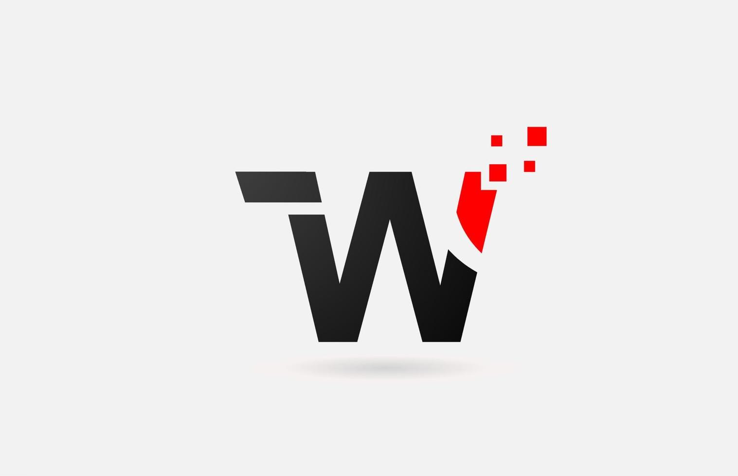 w brev logotyp ikon för företag och företag med enkel svartvitt prickar design vektor