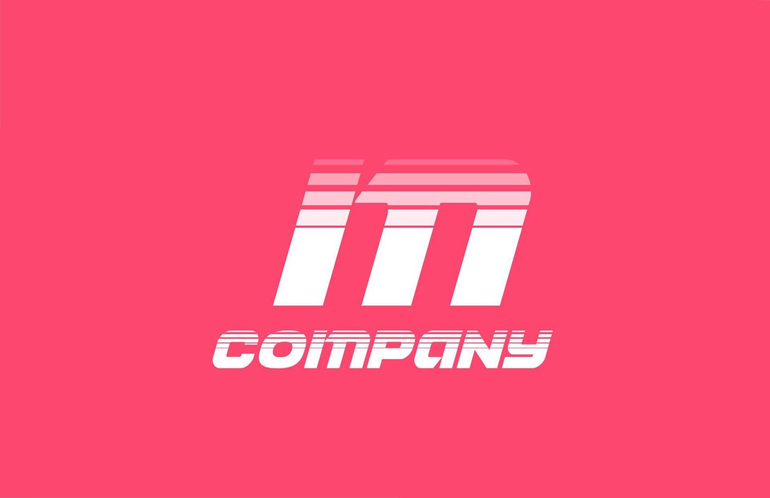m rosa vita alfabetet brev logotypen ikon för företag och företag med linje design vektor