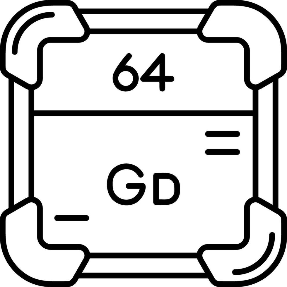 gadolinium linje ikon vektor