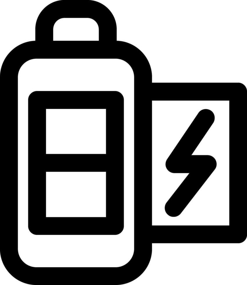 Batterie Hälfte Linie Symbol vektor