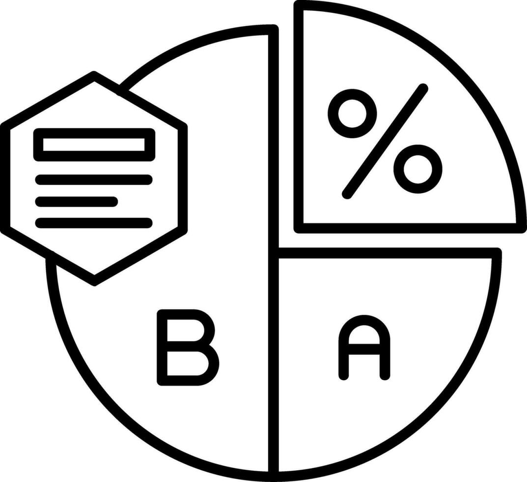 Kreisdiagramm-Liniensymbol vektor