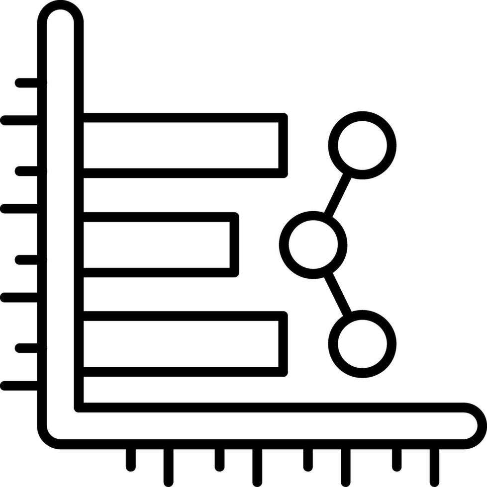 stapeldiagram linjeikon vektor