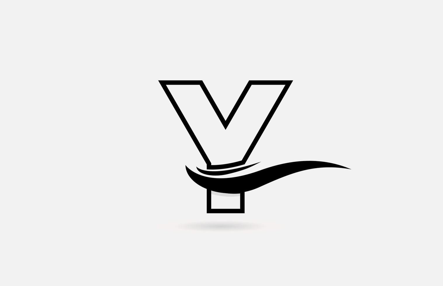 y Schwarz-Weiß-Alphabet-Logo-Symbol für Unternehmen und Unternehmen mit einfachem Liniendesign vektor