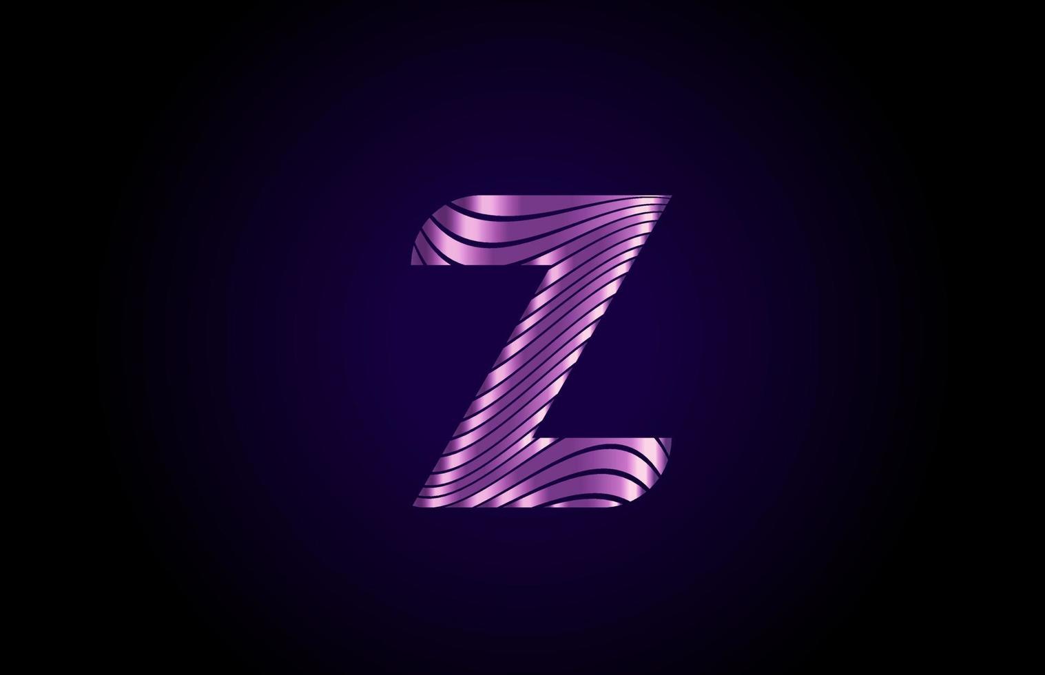 z lila blå alfabetet bokstav logotyp ikon för företaget. enkel metallisk design för företag och företag vektor