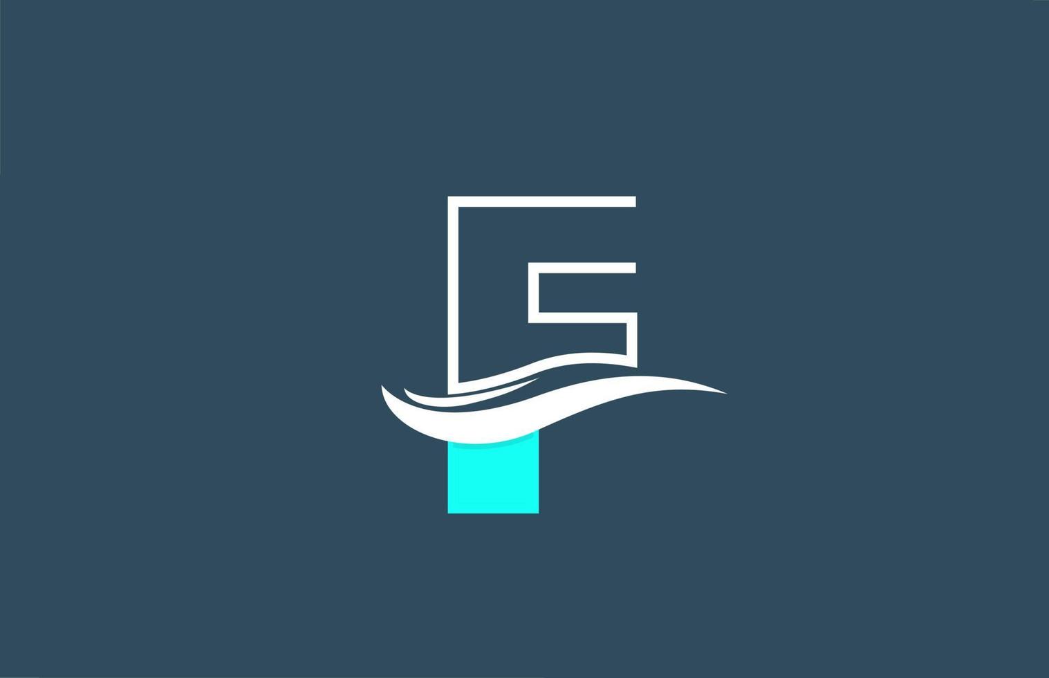 f blaues weißes Alphabet Buchstaben-Logo-Symbol für Unternehmen mit Swoosh-Design vektor