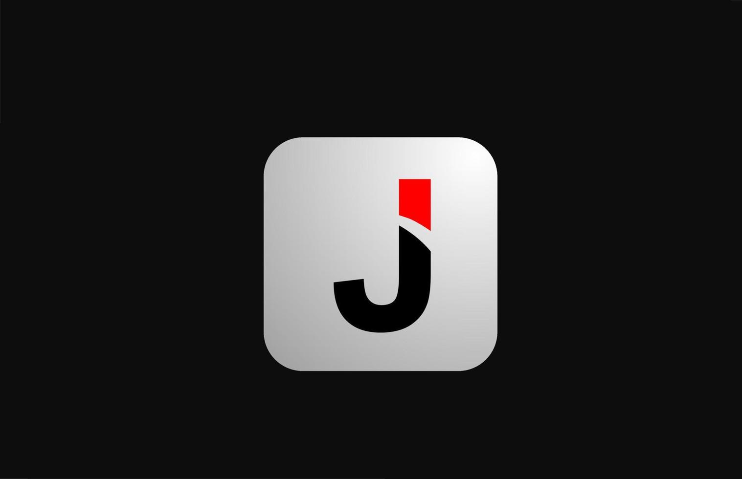 j Alphabet Buchstaben-Logo-Symbol für Unternehmen und Unternehmen mit einfachem Schwarz-Weiß-Design vektor