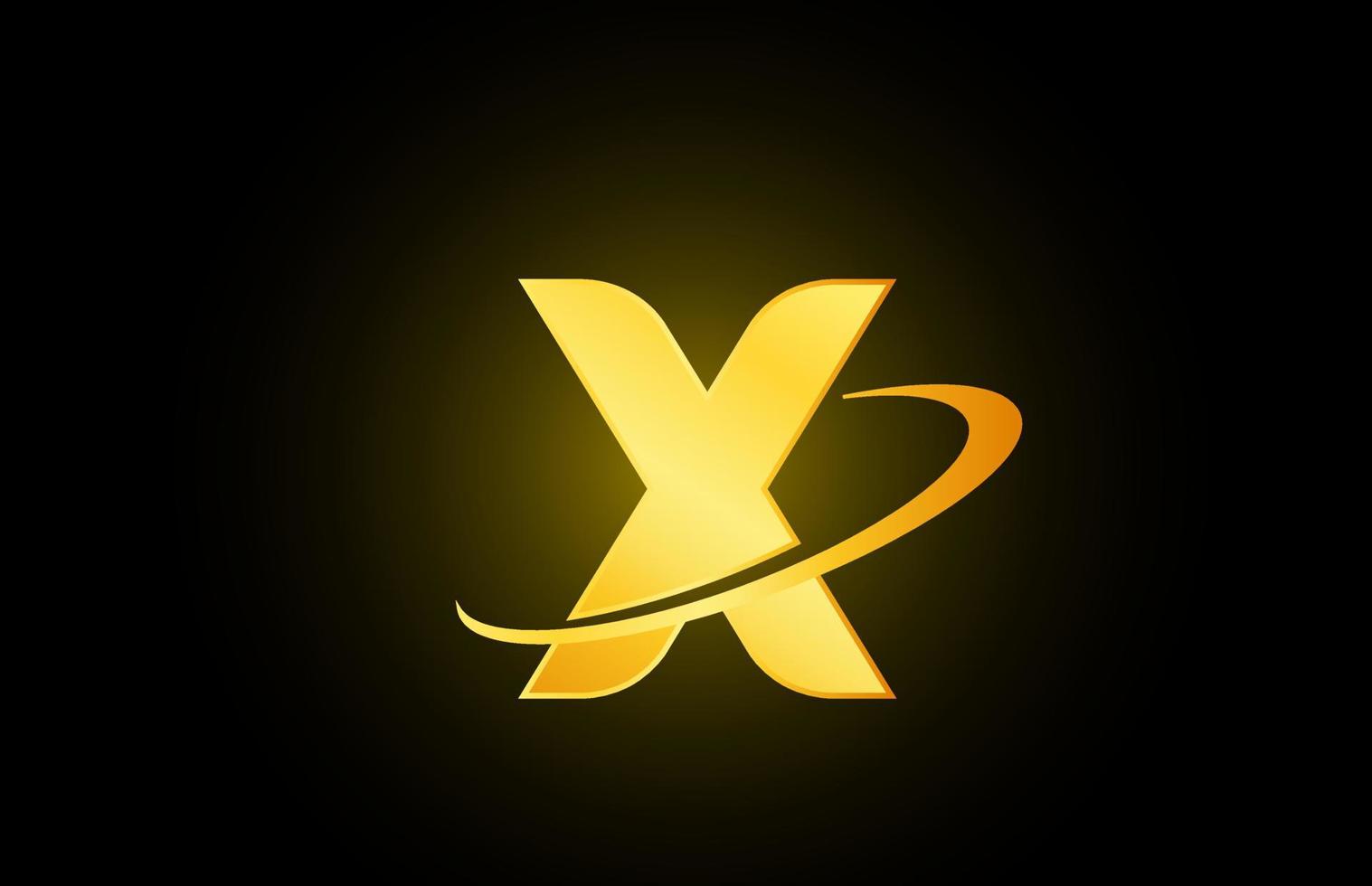 x Alphabet-Buchstaben-Logo-Symbol für Unternehmen und Unternehmen mit goldenem Design vektor