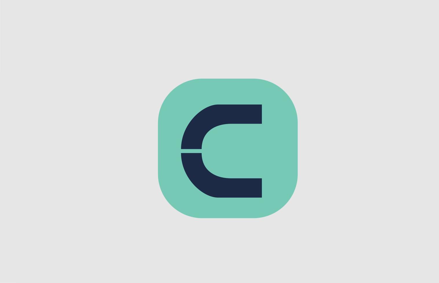alfabetet c grön fyrkantig ikon brev logotypdesign för företag och företag vektor