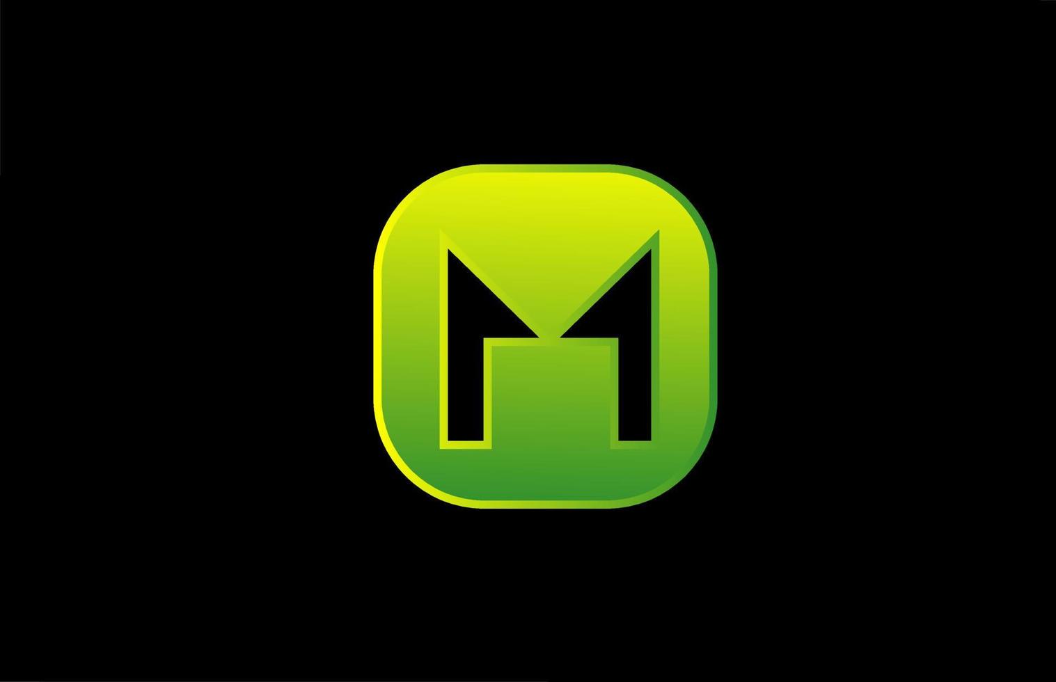grön svart m alfabetet brev logotyp ikon design för företag och företag vektor