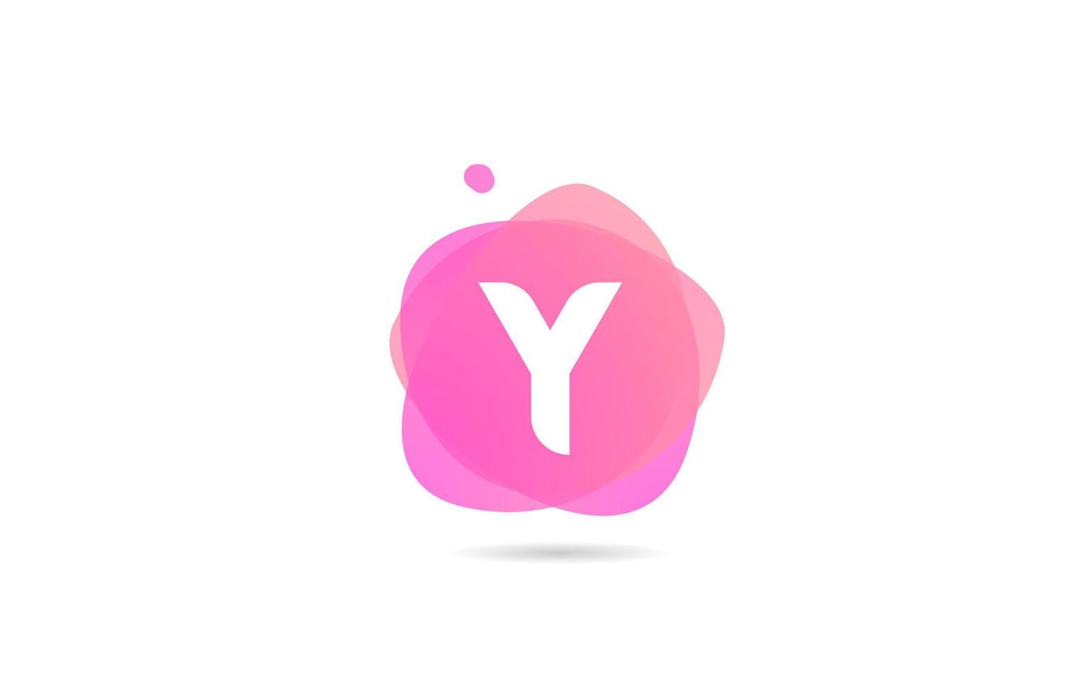 Rosa-weißes y-Alphabet-Logo für Unternehmen und Unternehmen mit Farbverlaufsdesign. Pastellvorlage für Corporate Identity vektor
