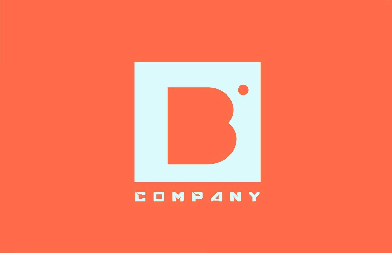 Weiß-Orange-B-Alphabet-Logo-Symbol für Unternehmen und Unternehmen mit Punktdesign vektor