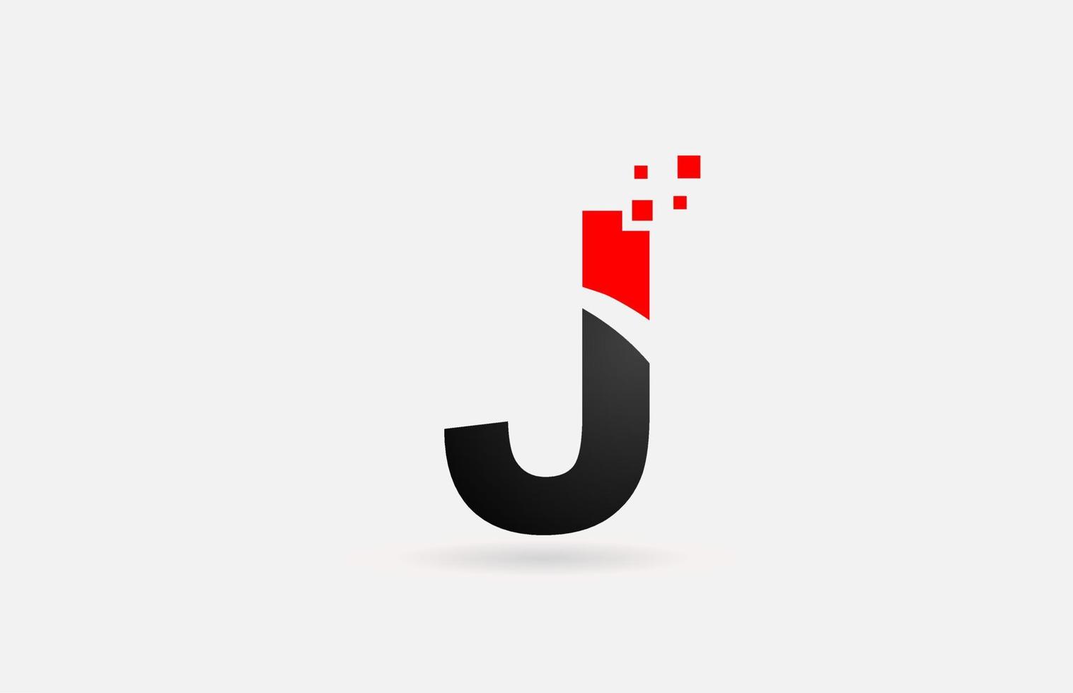 j Buchstaben-Logo-Symbol für Unternehmen und Unternehmen mit einfachem Design mit schwarzen und weißen Punkten vektor