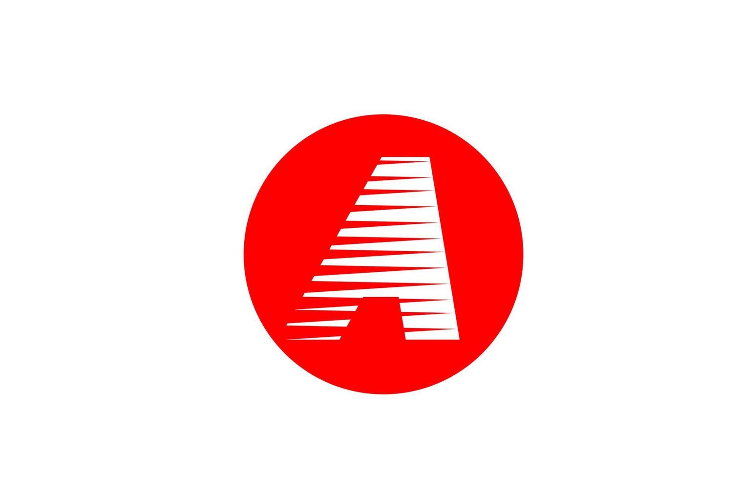 Alphabet-Brief-Logo ein Symbol für Unternehmen und Unternehmen. einfaches Icon-Design für Corporate Identity mit Linienstreifen und rotem Kreis vektor
