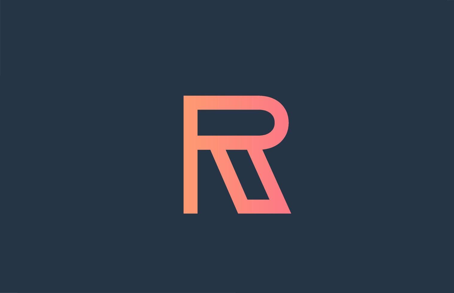 rosa alfabetet brev logotyp r ikon för företag och företag. enkel linje design för företagsidentitet vektor