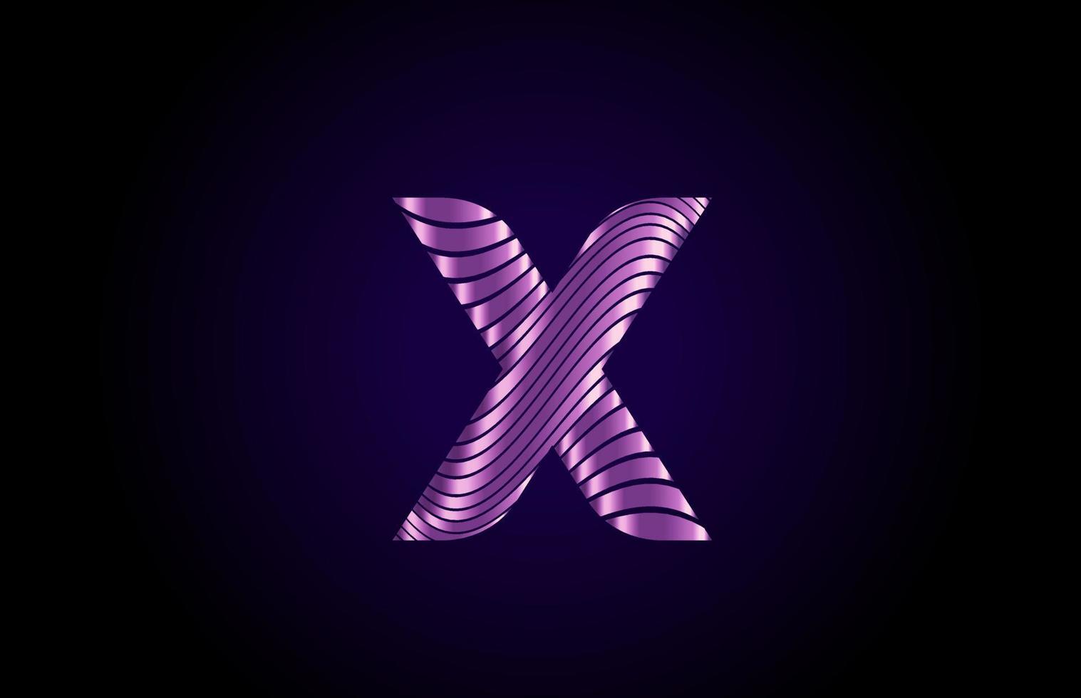 x lila blaues Alphabet Buchstaben-Logo-Symbol für Unternehmen. einfaches metallisches Liniendesign für Unternehmen und Unternehmen vektor