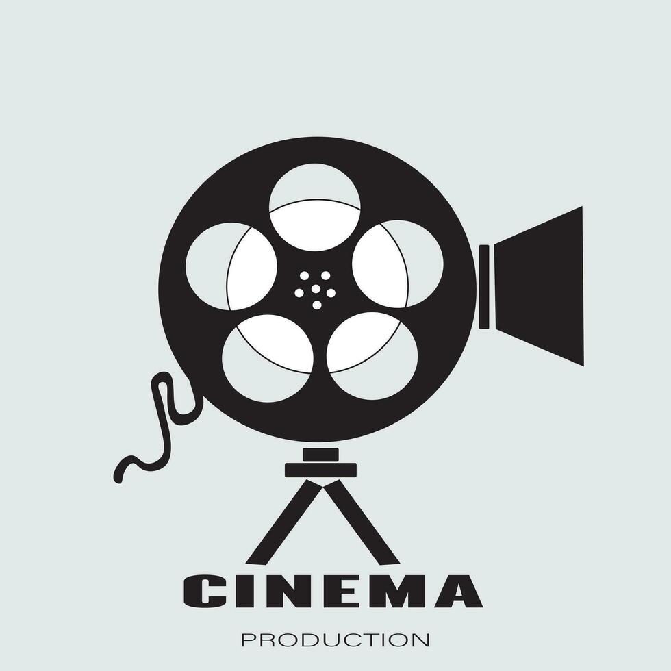 desain logotyp kamera video årgång untuk filma, ilustrasi Vektor