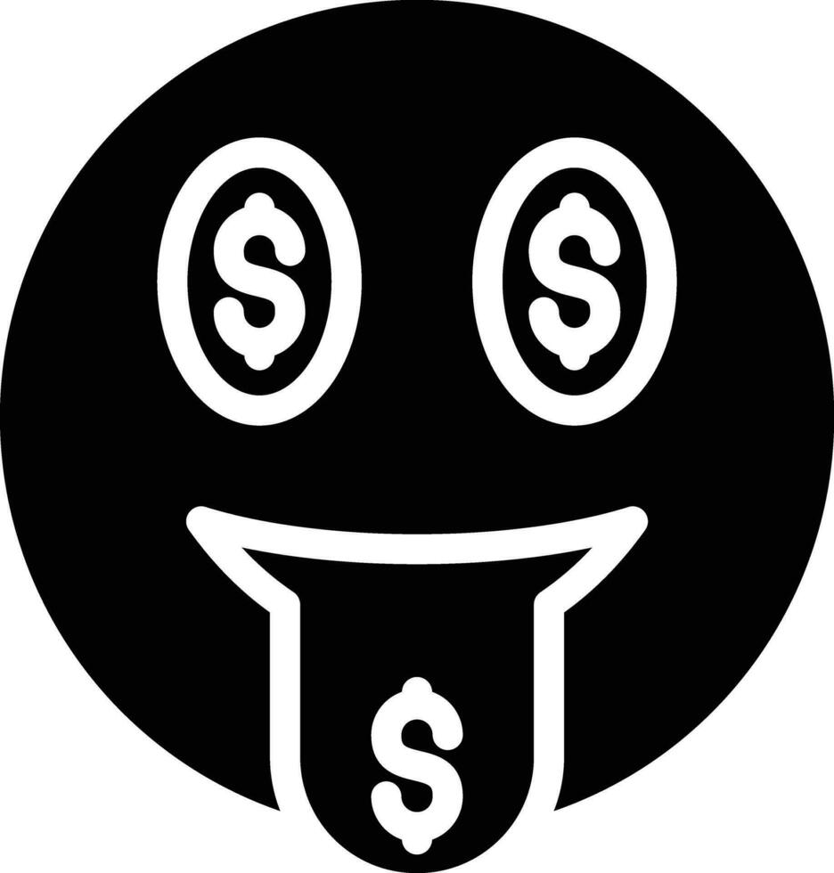 Geld Mund Gesicht Vektor Symbol