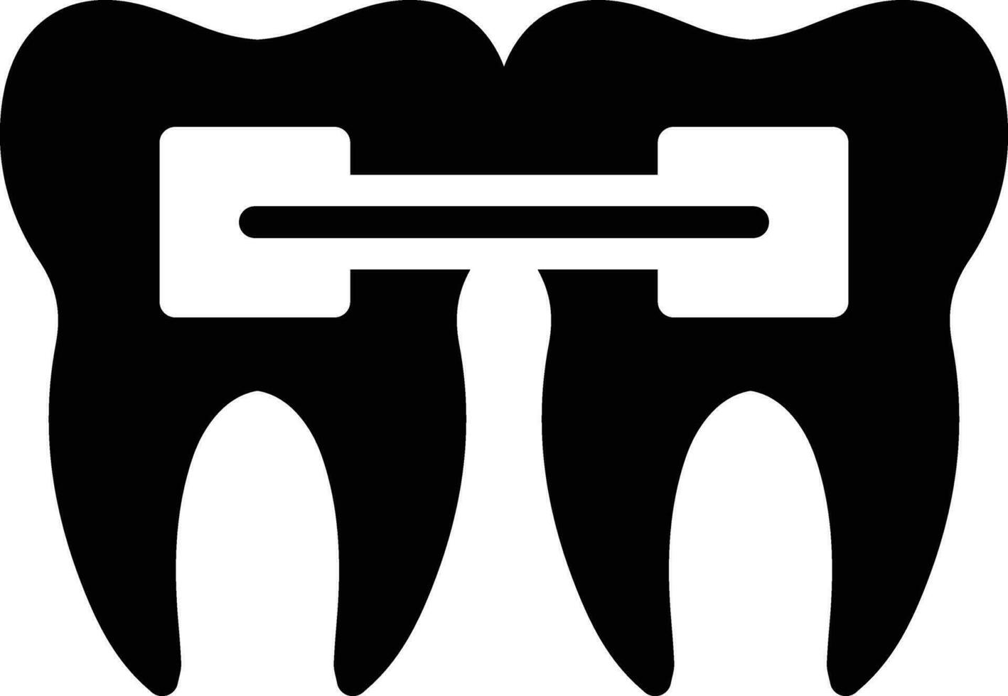 Zahn Hosenträger Vektor Symbol