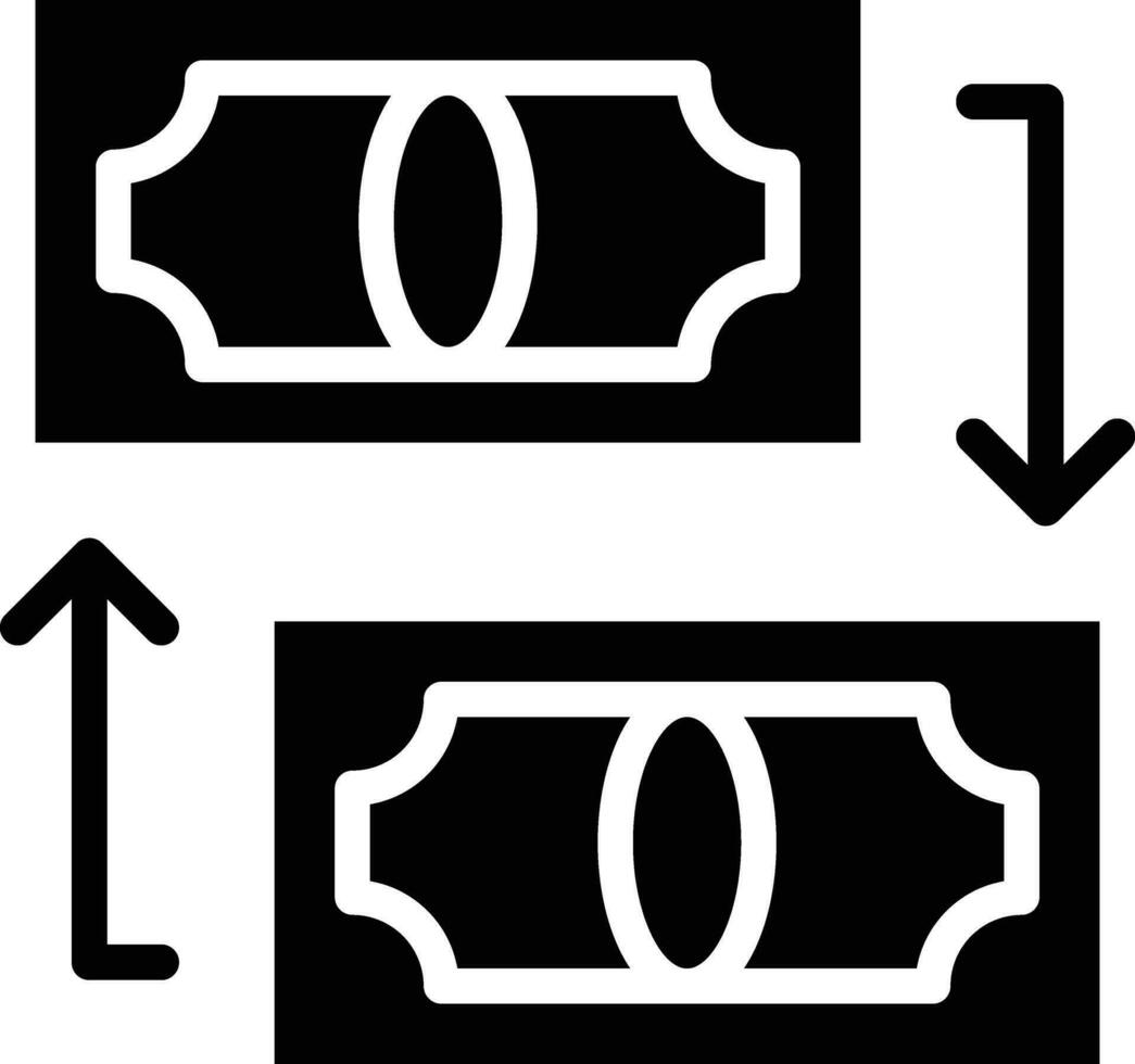 Geldtransfer-Vektorsymbol vektor