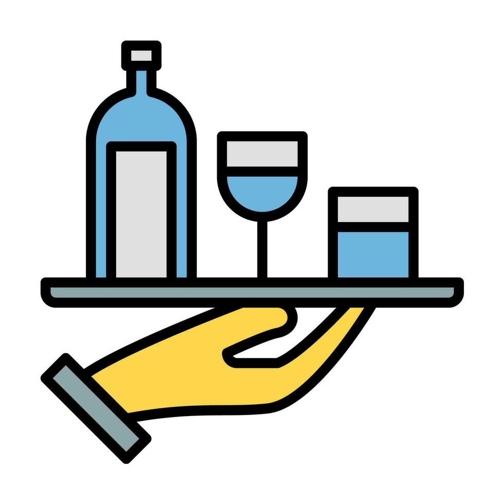 Bar Bedienung Symbol Vektor oder Logo Illustration Gliederung schwarz Farbe Stil