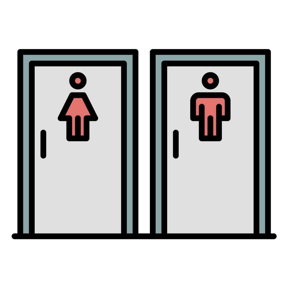 Toilette Symbol Vektor oder Logo Illustration Gliederung schwarz Farbe Stil