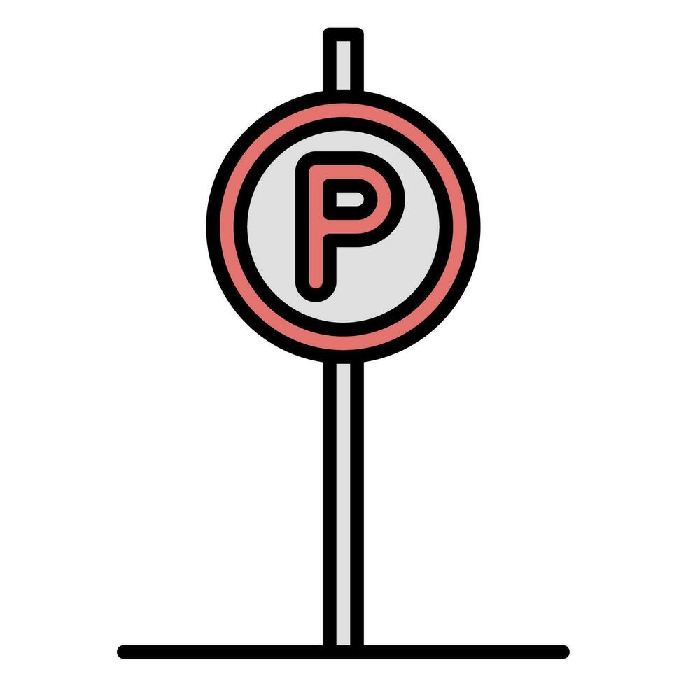 Parkplatz Symbol Vektor oder Logo Illustration Gliederung schwarz Farbe Stil