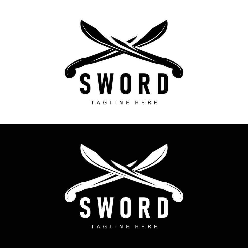 Schwert Waffe Inspiration Silhouette Design Illustration einfach minimalistisch Schwert Logo Vorlage vektor