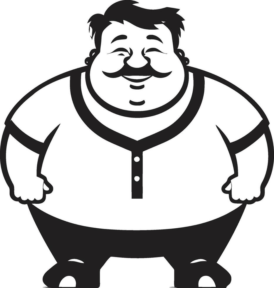 mollig Charme schwarz Logo Design zum Plumpheit Bewusstsein rund Revolution dunkel Symbol illustrieren Fettleibigkeit vektor