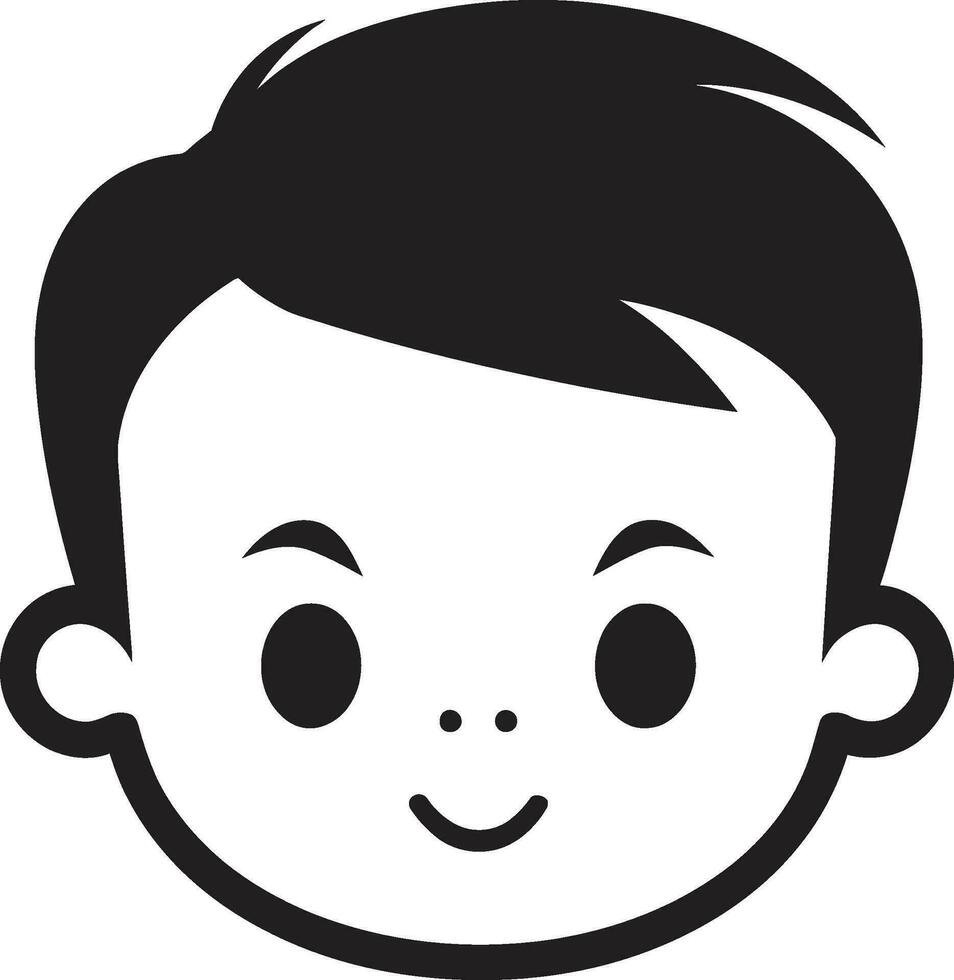 Mini Melodien Vektor Logo zum wenig Musiker wenig Lachen schwarz Kind Symbol im Vektor