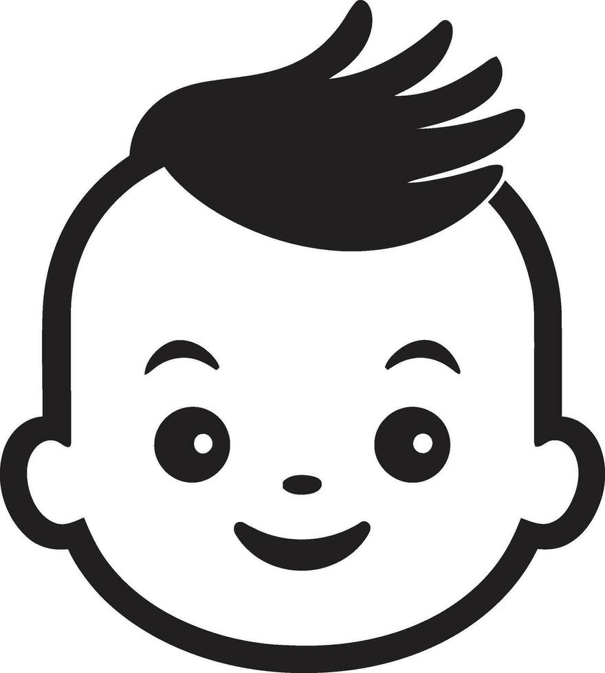lebhaft Lachen schwarz Kind Symbol im Vektor spielerisch Pint Größe klein Kind schwarz Vektor Logo
