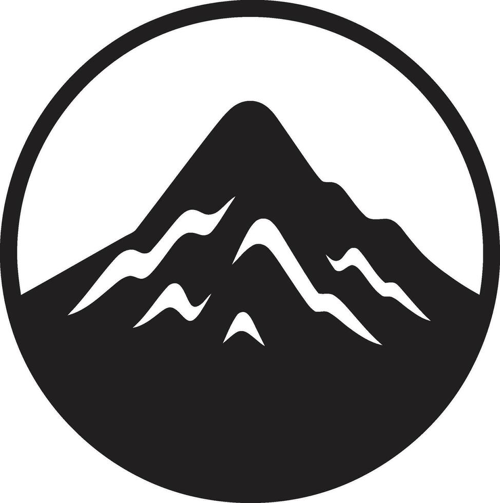 Grollen Gipfel schwarz Vektor Logo zum Vulkan Wut vulkanisch Tapferkeit bergig Majestät im schwarz Emblem