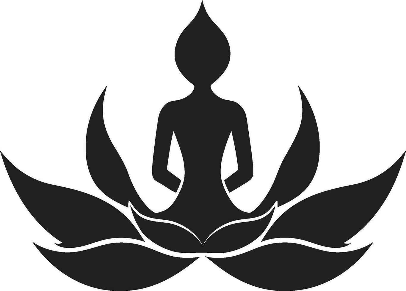 lycksalig binder yoga kvinna emblem i vektor strålnings rytm svart logotyp med yoga kvinna silhuett