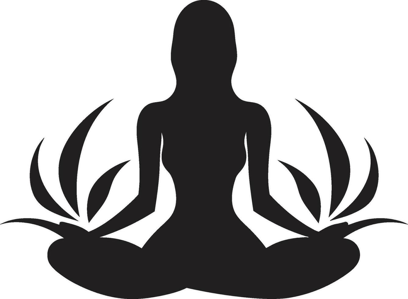 glückselig bindet Yoga Pose Frau Vektor Symbol ErmächtigungEleganz schwarz Yoga Frau Symbol Design