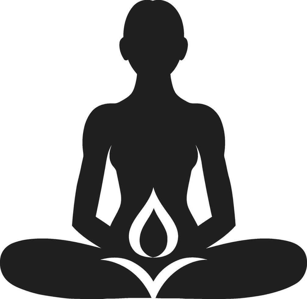 illuminazen Yoga Frau Emblem im Vektor heiter Spiralen schwarz Logo mit heiter Yoga Frau